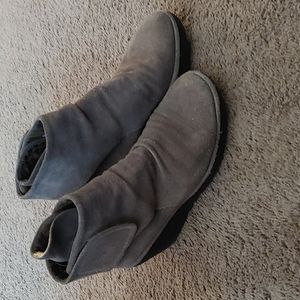 Fly London Suede Velcro Closure Bootie Size 37 EU Grey